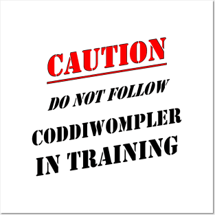 Caution Do Not Follow Coddiwompler In Training Posters and Art